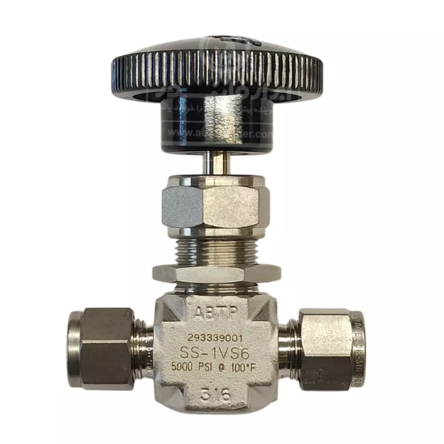 شیر سوزنی ۲ راهه سایز ۳/۴ دو سر تیوب وایتی مدل SS-1VS6