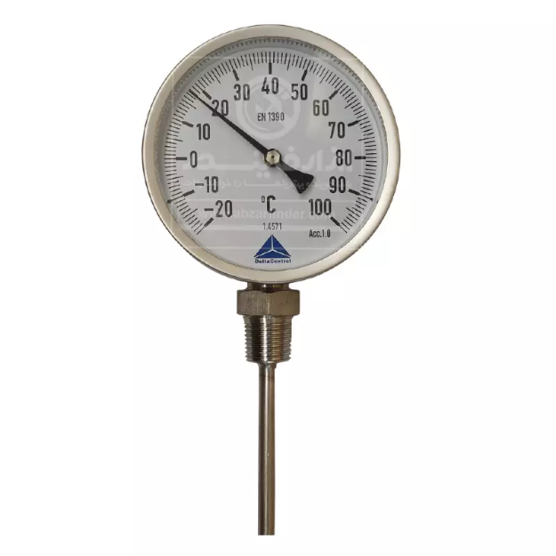 ترمومتر صفحه 10 سانت دلتا کنترل رنج 20- تا 100  درجه سانتیگراد  و طول 400 میلی متر    