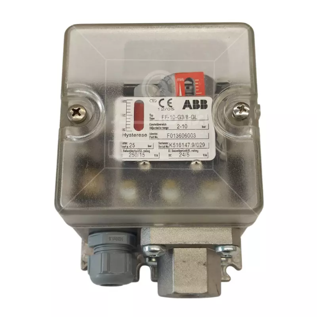 پرشر سوئیچ کانکشن آلیاژ آلومینیوم ABB مدل FF-10-G3/8 رنج 2 تا 10 بار