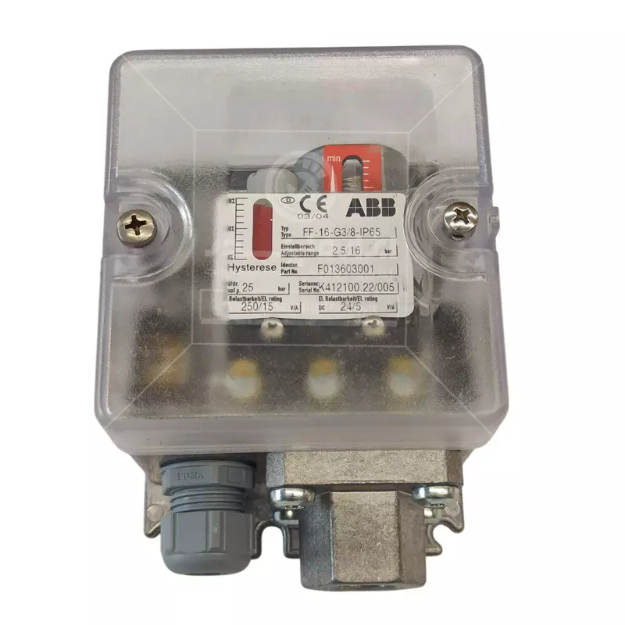 پرشر سوئیچ کانکشن آلیاژ آلومینیوم ABB مدل FF-16-G3/8  رنج 2.5 تا 16 بار  